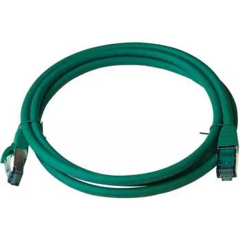 Cabo de patch Premium Full Copper IT-BUDGET Cat.6A 500 MHz sem halogéneos PoE+ AWG 26/7 verde 0,25 m
