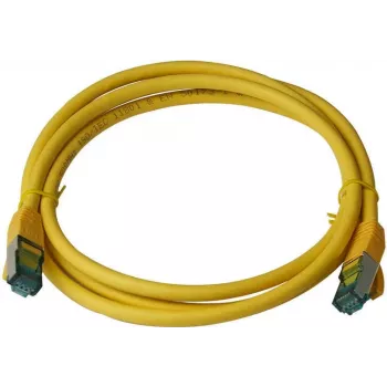 Cabo de patch Premium Full Copper IT-BUDGET - Cat.6A - 500 MHz - sem halogéneos - PoE+ - AWG 26/7 - amarelo - 10 m