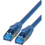Cabo de rede IT-BUDGET Full Copper Premium - Super Flex TPE - Cat.6A - 500MHz - LSZH - PoE+ - AWG 27 - azul - 0,15 m
