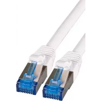 Cabo de rede IT-BUDGET Full Copper Premium - Super Flex TPE - Cat.6A - 500MHz - LSZH - PoE+ - AWG 27 - branco - 0,15 m