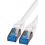 Cabo de rede IT-BUDGET Full Copper Premium - Super Flex TPE - Cat.6A - 500MHz - LSZH - PoE+ - AWG 27 - branco - 0,15 m