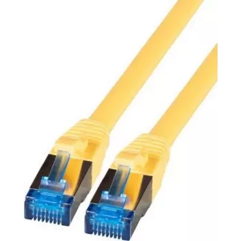 Cabo de rede IT-BUDGET Full Copper Premium - Super Flex TPE - Cat.6A - 500MHz - LSZH - PoE+ - AWG 27 - amarelo - 0,25 m