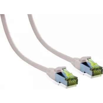 IT-BUDGET Cabo de rede Premium Full Copper - Cat.6A com cabo bruto Cat.7 - 600 MHz - sem halogéneos - PoE+ - 10GBit - branco - 30 m