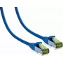 IT-BUDGET Cabo de rede Premium Full Copper - Cat.6A com cabo bruto Cat.7 - 600 MHz - sem halogéneos - PoE+ - 10 GBit - azul - 20 m