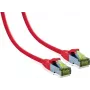 IT-BUDGET Cabo de rede Premium Cat.6A com cabo bruto Cat.7 - 600 MHz - sem halogéneos - PoE+ - 10GBit - vermelho - 15 m