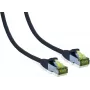IT-BUDGET Cabo de rede Premium Cat.6A com cabo bruto Cat.7 - 600 MHz - LSZH - PoE+ - 10 Gbit - preto - 15 m