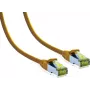 IT-BUDGET Cabo de rede Premium Full Copper - Cat.6A com cabo bruto Cat.7 - 600 MHz - sem halogéneos - PoE+ - 10GBit - amarelo - 2 m