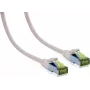 IT-BUDGET Cabo de rede Premium Full Copper - Cat.6A com cabo bruto Cat.7 - 600 MHz - sem halogéneos - PoE+ - 10GBit - branco - 1,5 m