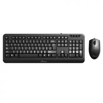 MediaRange Conjunto de teclado com fios e rato ótico de 3 botões, QWERTY (GR), preto (MROS108-GR)