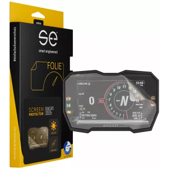 smart.engineered SE-DCP-2-0102-0031-1-M película protetora de ecrã para Ducati Panigale V4 2018+ / Streetfighter V4 2020+ / Multistrada V4 2021+ - Transparente