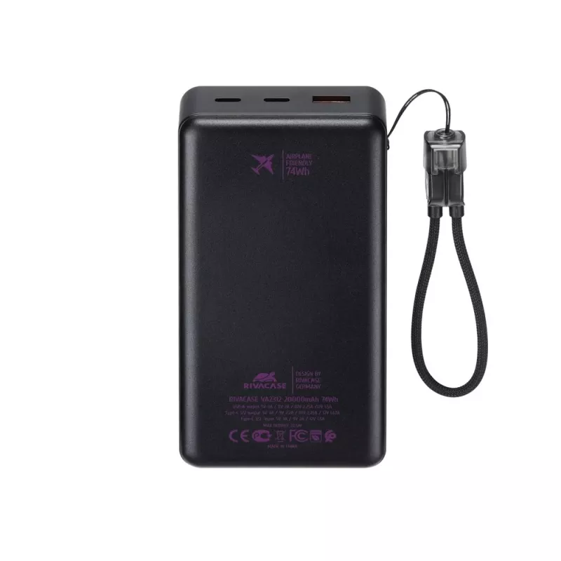 Rivacase VA2312 power bank 20000 mAh 22,5W preto