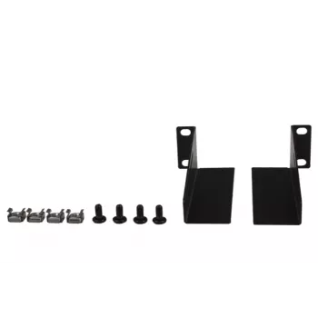 Rockstable calhas de montagem em L 10 - conjunto de prateleira para rack - preto - aço SPCC - 1U - oval - 25,4 cm (10 polegadas) (RS10-33L)