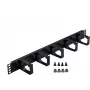 Rockstable painel de gestão de cabos 1U 19 polegadas 5 portas - preto - 483 mm - 74 mm (RS19-03)