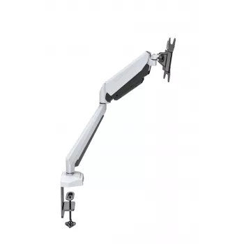 Rockstable RS-MM010W suporte profissional para monitor único - grampo de secretária/passagem - 8 kg - 15-32 polegadas - 100x100 mm - branco