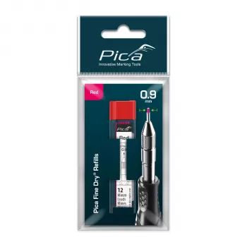 PICA-MARKER Pica Fine-Dry Recargas vermelho - 10 minas, 2,8 mm, 125 mm, embalagem blister