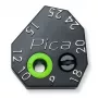 PICA-MARKER Pica Scriber Block - Auxiliar de marcação em plástico ABS preto com afia-lápis, compasso, guia de marcação paralela e em profundidade para caneta automática Pica-Dry Longlife