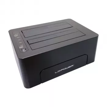 Docking station USB-C LC-Power LC-DOCK-C-V2 com HDMI, DisplayPort, VGA, 3x USB-A, dados USB-C, USB-C PD 100W, Gigabit Ethernet, leitor de cartões SD/microSD, áudio 3,5mm, cinzento