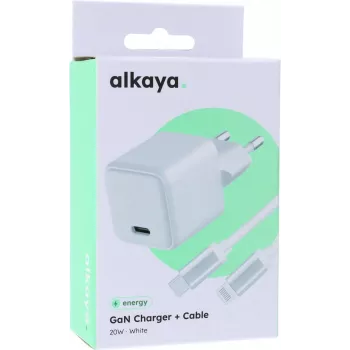 Conjunto de carregador ALKAYA NEXUS Speed Flex tecnologia GaN 20W branco