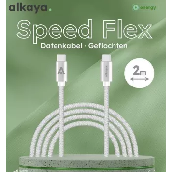 ALKAYA Speed Flex Cabo USB-C para USB-C 2 m Branco (CL-60031)