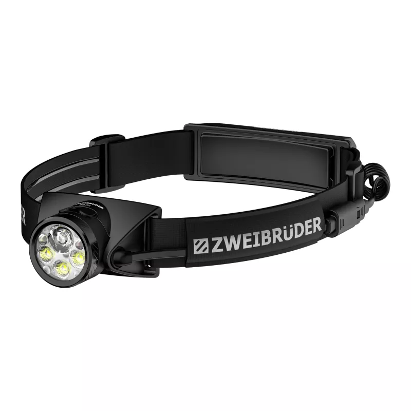 Zweibrüder ZB7H Lanterna de cabeça LED com bateria 1200 lúmenes USB-C