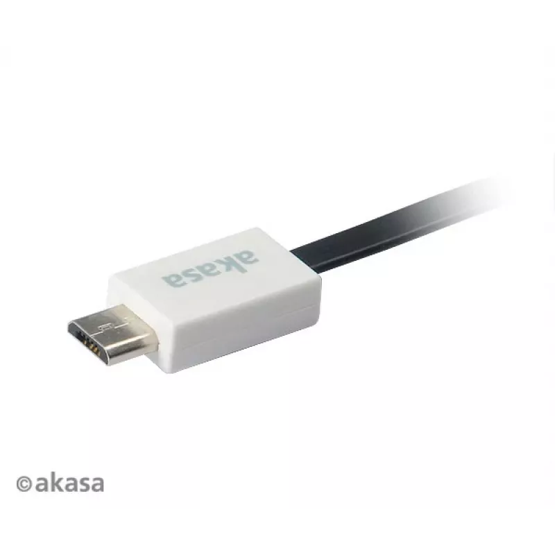 Cabo Akasa PROSLIM USB 2.0 rosa superslim sincronização e carregamento A - Micro B - 1m
