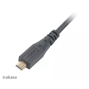 Cabo HDMI High Speed com Ethernet Akasa 1,5m - HDMI Type-A para Micro HDMI - 4K - preto