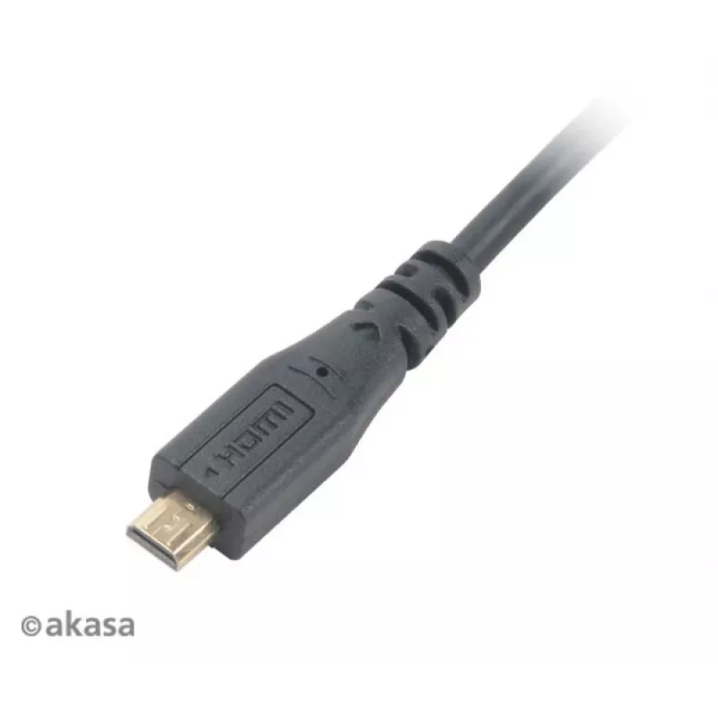 Cabo HDMI High Speed com Ethernet Akasa 1,5m - HDMI Type-A para Micro HDMI - 4K - preto