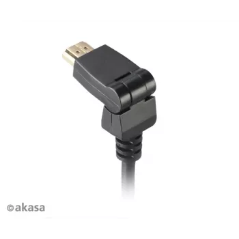 Cabo HDMI Akasa 2m - High Speed com Ethernet, 4K @ 30Hz, banhado a ouro, preto