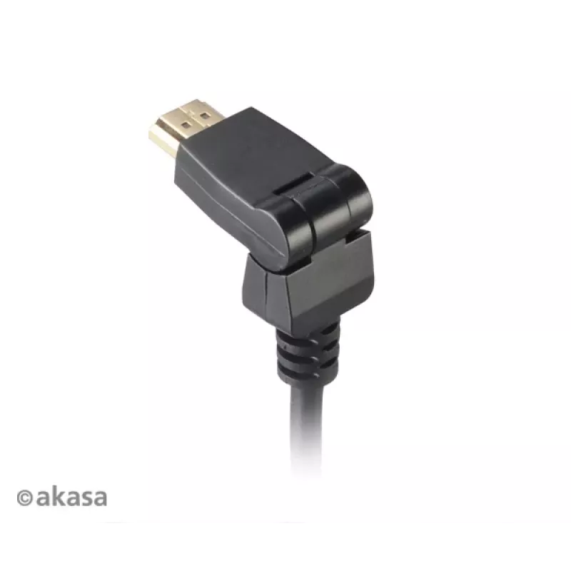 Cabo HDMI Akasa 2m - High Speed com Ethernet, 4K @ 30Hz, banhado a ouro, preto