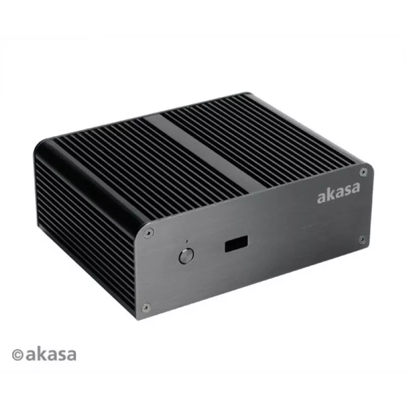 Caixa de mini PC sem ventoinha Akasa Newton T para Intel NUC (UCFF/Thin Mini-ITX) - sem fonte de alimentação - preta