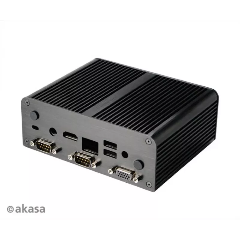 Caixa de mini PC sem ventoinha Akasa Newton T para Intel NUC (UCFF/Thin Mini-ITX) - sem fonte de alimentação - preta