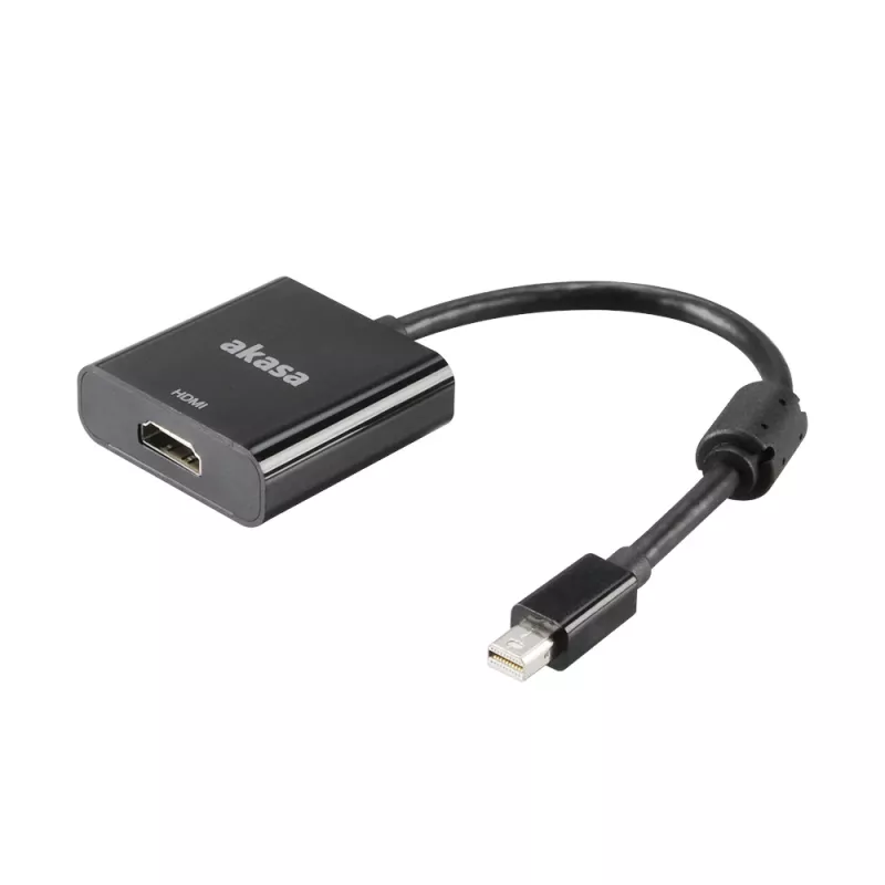 Adaptador de vídeo Akasa Mini DisplayPort macho para HDMI fêmea - 4K@30Hz, preto