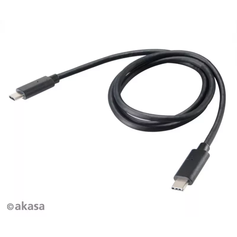 Cabo Akasa AK-CBUB26-10BK USB-C para USB-C 1m - USB 3.2 Gen 2 - 10 Gbit/s - 100W PD - preto