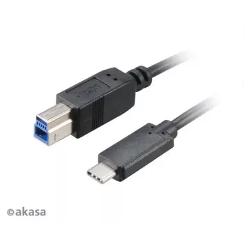 Cabo Akasa USB 3.1 Gen2 C - B USB-C macho para USB-B macho - 1 m preto