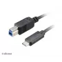 Cabo Akasa USB 3.1 Gen2 C - B USB-C macho para USB-B macho - 1 m preto