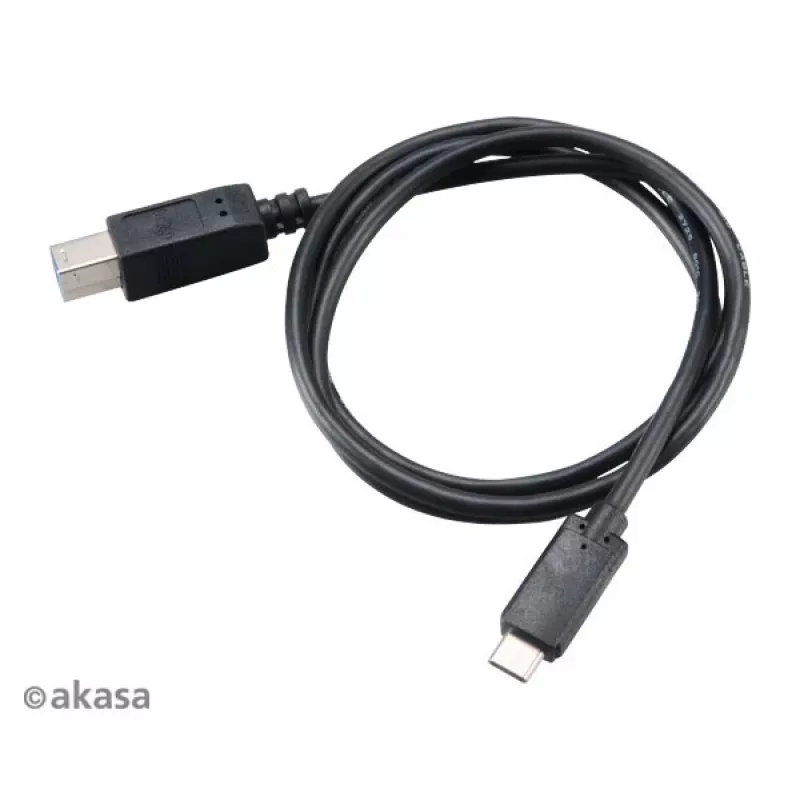 Cabo Akasa USB 3.1 Gen2 C - B USB-C macho para USB-B macho - 1 m preto