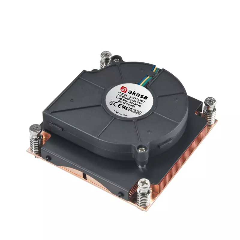 Akasa Intel 1U All Copper Active Cooler com ventoinha PWM para LGA 2011 (Xeon MP)