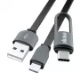 Cabo Akasa AK-CBUB35-10BK USB 2.0 - USB A para Micro-USB B com adaptador USB-C - 1 m - preto