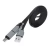 Cabo Akasa AK-CBUB35-10BK USB 2.0 - USB A para Micro-USB B com adaptador USB-C - 1 m - preto