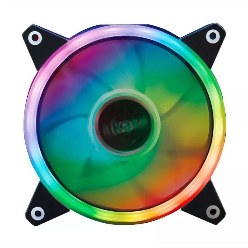 Ventoinha Akasa Vegas R7 120 mm RGB LED, 500-1500 rpm, 41,9 CFM, 23,8 dB(A), PWM, RGB 4 pinos, ASUS Aura Sync, MSI Mystic Light Sync, Gigabyte Fusion