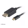 Cabo Akasa AK-CBCA11-18BK USB-C para DisplayPort 1,8 m - 4K@60Hz - preto