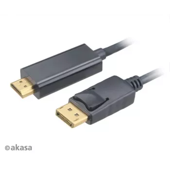 Cabo adaptador ativo Akasa 4K@60Hz DisplayPort para HDMI 1,8 m preto