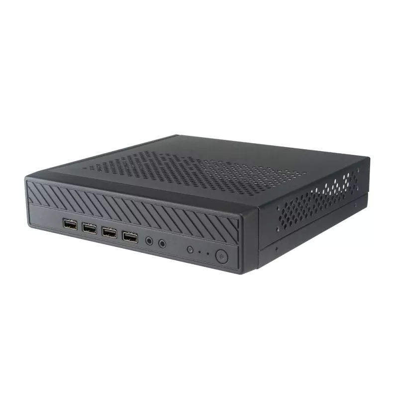 Caixa Akasa Cypher MX Thin Mini-ITX, alumínio/SGCC, preto, 1x 2,5 polegadas HDD/SSD, montagem VESA