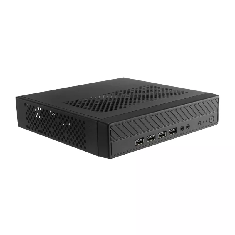 Caixa Akasa Cypher MX Thin Mini-ITX, alumínio/SGCC, preto, 1x 2,5 polegadas HDD/SSD, montagem VESA