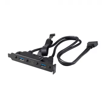 Cabo adaptador interno Akasa USB 3.1 Gen 2 com duas fichas USB 3.0 Type-A - 50 cm - preto