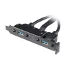 Cabo adaptador interno Akasa USB 3.1 Gen 2 com duas fichas USB 3.0 Type-A - 50 cm - preto