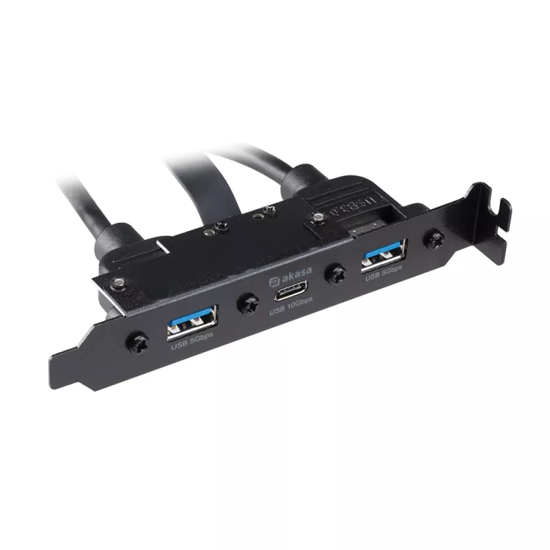 Cabo adaptador interno Akasa USB 3.1 Gen 2 com duas fichas USB 3.0 Type-A - 50 cm - preto