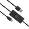 Cabo Akasa AK-CBUB57-15BK USB 2.0 - USB-A para USB-C - 1,5 m - preto