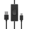 Cabo Akasa AK-CBUB57-15BK USB 2.0 - USB-A para USB-C - 1,5 m - preto