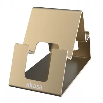 Suporte Akasa Aries Pico em alumínio para smartphone e tablet dourado